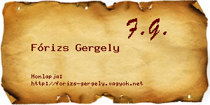 Fórizs Gergely névjegykártya