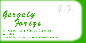 gergely forizs business card